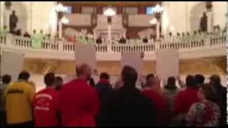 Unions protest "paycheck protection" at the PA state Capitol