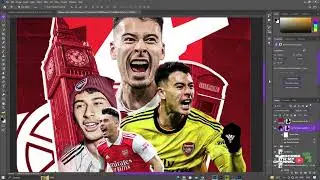 FREE PSD 🔵⚪ | Martinelli  Poster Design | Photoshop Tutorial | Arsenal | Praveenkumar.psd