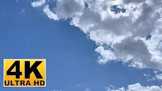 Blue Sky and Clouds Screen Saver (No sound) 2 Hours 4K UHD