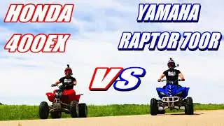 HONDA 400EX VS. YAMAHA RAPTOR 700R! REMATCH! ON PAVEMENT!
