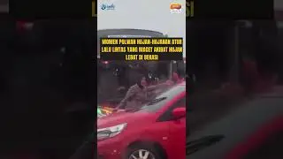 VIRAL! SEORANG POLWAN HUJAN-HUJANAN ATUR LALU LINTAS DI BEKASI YANG MACET AKIBAT HUJAN LEBAT 