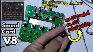 sekali tancap langsung ON - modif soundcard V8 sederhana - tanpa baterai, supply menggunakan cas hp