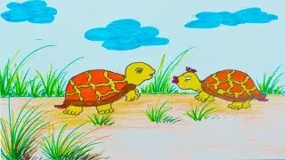 Turtle Step by Step Drawing - How to Draw a Turtle