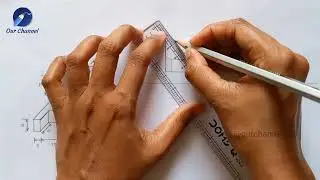 How to draw Orthographic Projections of given Isometric View | Engineering Drawing | Top, Front View