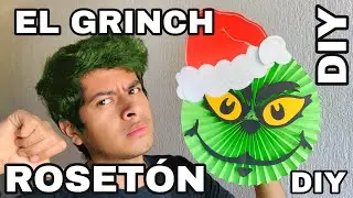 DECORACIONES NAVIDEÑAS FÁCILES EL GRINCH/ ROSETÓN DE PAPEL/ DIY / MANUALIDADES NAVIDEÑAS DICIEMBRE