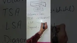 Mensuration formulas /cuboid formulas for exams #mensuration #shorts
