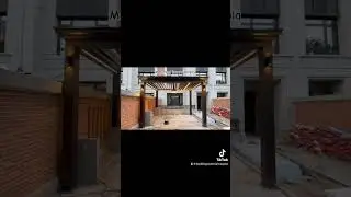 Waterproof outdoor garden aluminum motorized louvre roof pergola with led light and wind/rain sensor