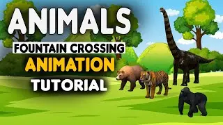 How to make 3D animals fountain crossing animations. complete tutorial