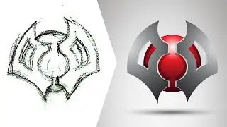 Sketch to Vector - Drawing a 3d Futuristic Sphere and Blades Vector Logo