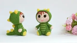 💚How to crochet a small baby doll in a DRAGON costume. Symbol of 2024 .💚