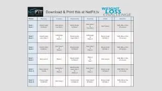 Weight Loss Challenge Schedule