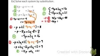 Solve a 3 Variable System by Substitution