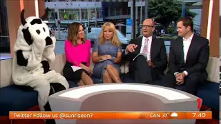 Channel 7 Sunrise make fun of Nine News Now's jacket saga.