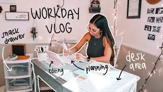 a WORKDAY VLOG: planning, editing, & filming *productive day in the life of a youtuber*