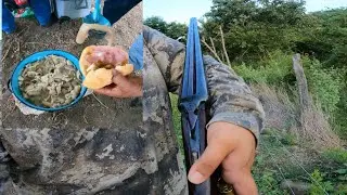 CACERIA DE VENADO CON PERROS Y BOTANA EN EL CERRO.
