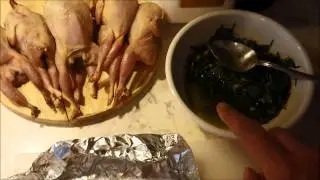 Жареные перепела с картофелем