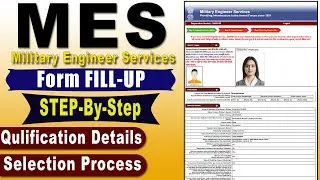MES - Military Engineering Service Online Form Fill up Step-By-Step || MES D’Man & Supvr B/S Form