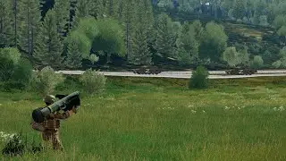 A Column of Russian tanks was destroyed by Anti-Tank Missile Javelin - Arma 3 Milsim