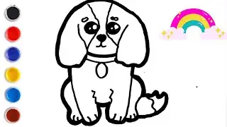 Drawing & Coloring 🐶 Dog for kids. Step by step. #drawing