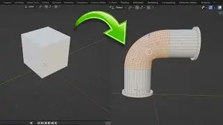 Blender 4.2 one mins Modelling Pipes with the Wedge Tool in Blender.!