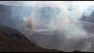 Video of vortex in Halema‘uma‘u crater, Kīlauea summit eruption - June 7, 2023