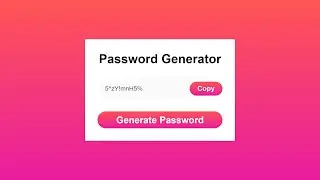 Random Password Generator Using HTML, CSS & JavaScript.