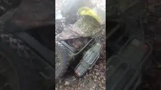 I drove my motorcycle into a hole.
