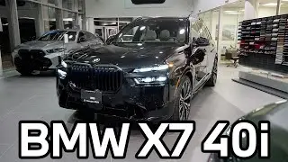 2024 BMW X7 40i Walk Around in Black Sapphire Metallic.