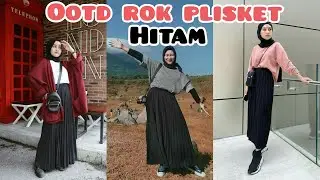 OOTD Rok Plisket Warna Hitam || Mix And Match Rok Plisket Untuk Kuliah Maupun Kerja