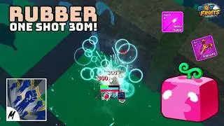 RUBBER SPIKEY TRIDENT COMBO ONE SHOT 30M BOUNTY!!!🔥💀 BLOX FRUITS
