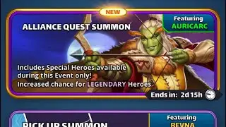 Empires Puzzles : Extravaganza alliance quest summons feat Auricarc & secret summon