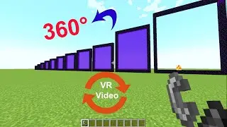 Building Nether Portals at different Size - Minecraft [VR] 360° Video