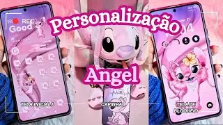 PERSONALIZAÇÃO ANGEL (STITCH) ROSA AESTHETIC | Organizando e Personalizando Meu Celular Android