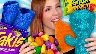 ASMR MUKBANG, World's Largest Gummy Candy, Giant Sour Patch Kids, Blue Takis, Nerds Clusters 먹방