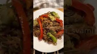 Самая вкусная лапша в вашей жизни! Готовим гречневую лапшу с говядиной и овощами
