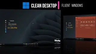 Clean Desktop Without Rainmeter | No Custom Theme | Fluent Windows | Light & Dark Mode