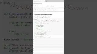 3.2 Python program that filters non-vowels from the list using filter function?