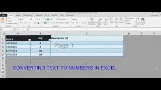 Excel Converting Text To Numbers In Excel