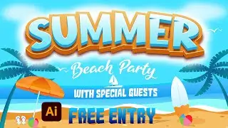 Create Modern Style 3D Text Effect in Illustrator - Summer Text Effect