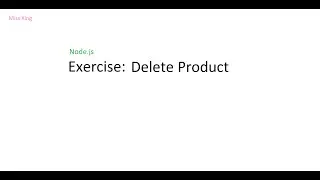 Node.js | Express.js - Exercise: Delete Product