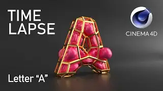 CINEMA 4D TIME LAPSE - A LETTER '18 (Alveole plugin, Soft Body Dynamics)