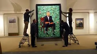 Installation of the Obama Portraits