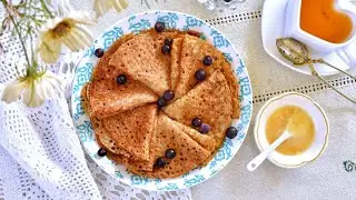 Постные безглютеновые кружевные блины!  Очень вкусно! Такие блины вы ещё не ели.