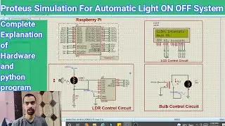 Automatic Light ON OFF System | Proteus Simulation of LDR Sensor With Raspberry Pi
