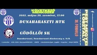 Dunaharaszti MTK - Gödöllői SK Pest megyei I. osztály 30. forduló ÉLŐ közvetítés
