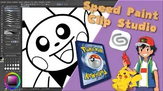 Speedpaint Pikachu & Ash World Champions Pokemon Card