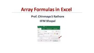 Using an Array Formula in MS Excel