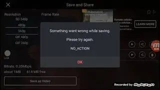 something went wrong while saving please try again no action