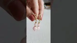 Rose morganite and cubic zirconia earrings