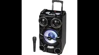 Comprei uma caixa amplificadora de som com rodinhas de 300 RMS bluetooth USB cartão SD e rádio Fm